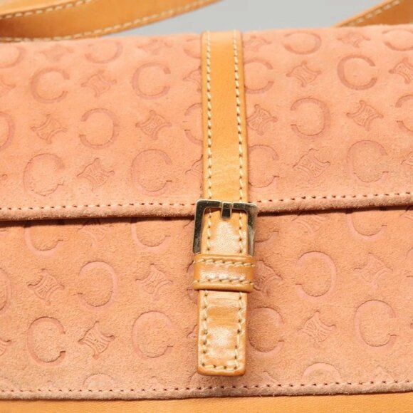 CELINE C Macadam Canvas Shoulder Bag Pink Gold Auth BA2500 - Picture 12 of 16